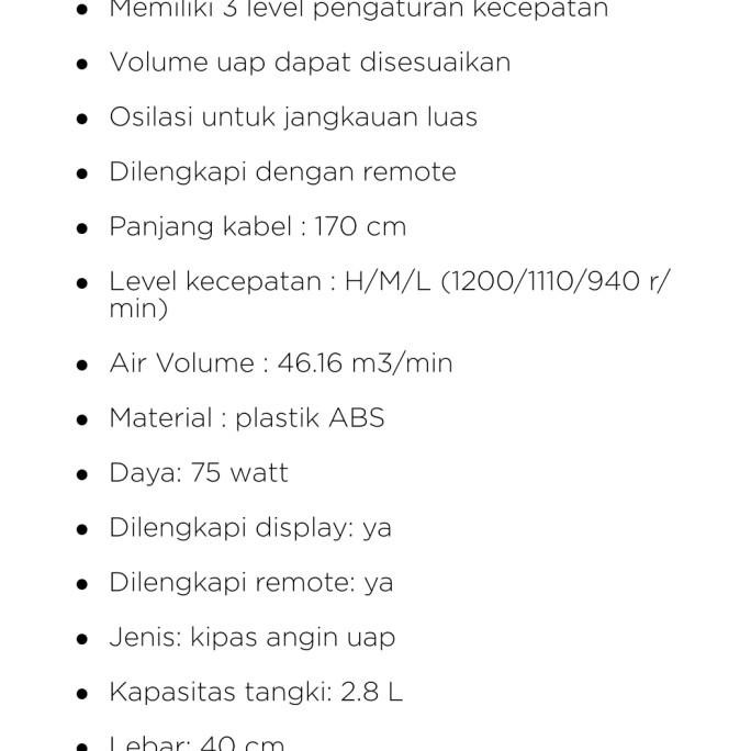 Standing Misty Fan 75W Krisbow New Stok