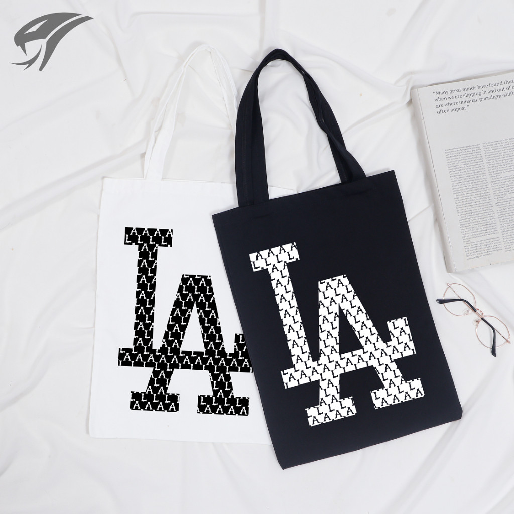 Lyra Bags - TOTE BAG LOS ANGELES MLB KANVAS PREMIUM UKURAN 40X30CM / TAS / RESLETING / SERUT / WANIT
