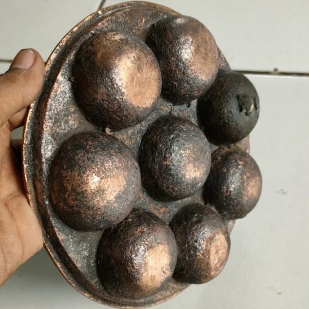 Vintage Cetakan Kue Apem Perlengkapan Dapur Bahan Kuningan Jadul Antik