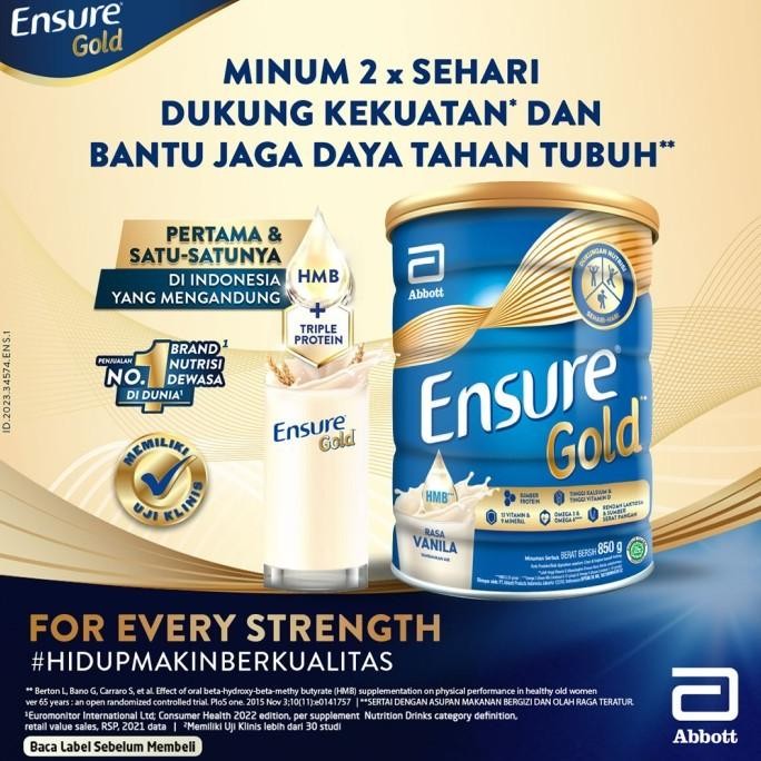 

Promo [Buy More Save More] Ensure Gold Hmb Vanila 800 G - Nutrisi Dewasa Rendah Laktosa - 3 Pcs