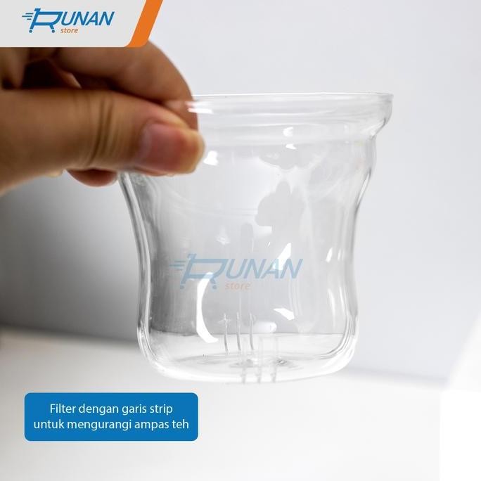 

Grosir Gelas Teh Kaca 300Ml Saringan Herbal Tea Infuser Glass Dengan Tutup