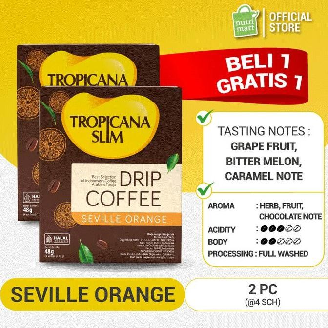 

Promo Twin Pack - Tropicana Slim Drip Coffee Seville Orange 100% Arabica Toraja