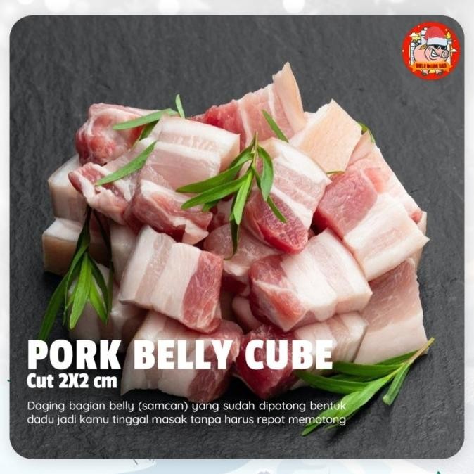 

Sale Pork Belly Cube Cut Daging Samcan Babi Bali Potong Dadu Saikoro