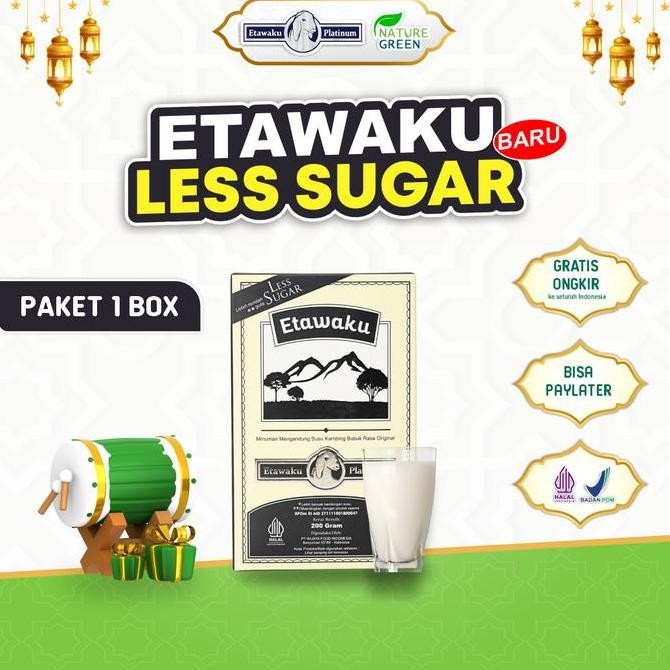 

Murah Etawaku Platinum Less Sugar - Paket 1 Box - Susu Kambing Etawa Bubuk Rendah Gula - Dairy Milk Bantu Masalah Pernafasan