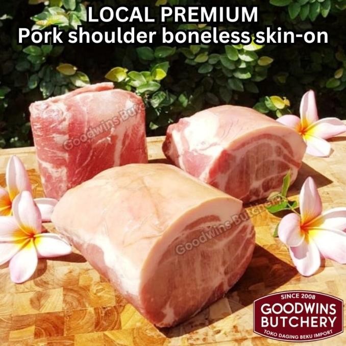 

Promo 3Kg Pork Whole Shoulder Collar Boston Butt Kapsim Boneless Skin On Frozen Local Premium