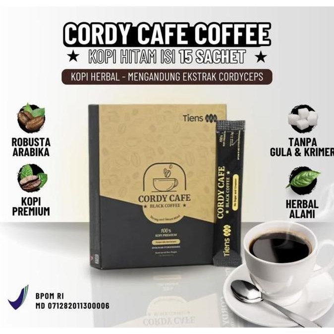 

Grosir Tiens World - Tiens Kopi Hitam - Cordycafe Black Tiens Isi Full 1 Box 15 Bungkus