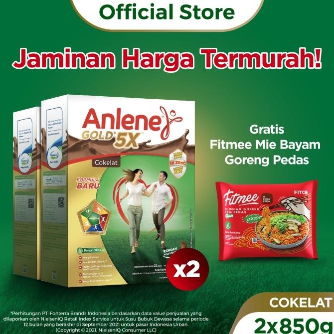 

Murah Anlene Gold 5X Susu Bubuk Dewasa Cokelat 2 X 850G - Free Gift