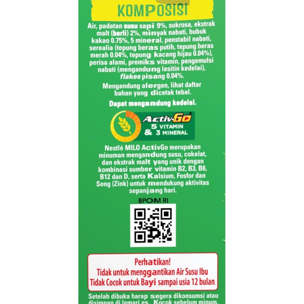 

Promo Milo Uht Nutriactiv Rasa Cokelat Banana 180Ml 1 Karton (Isi 36Pcs) Free Handuk