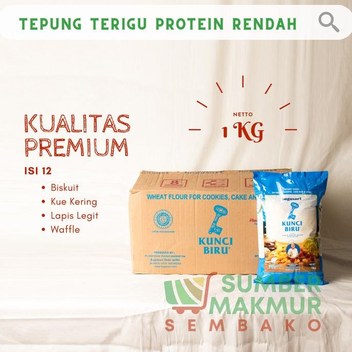 

Grosir Tepung Terigu Kunci Biru Premium Dus 1 Kg