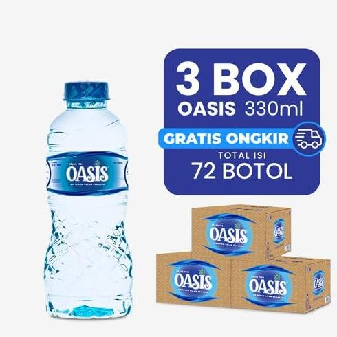 

Murah 3 Box Oasis Botol 330Ml (Total 72 Botol) Water