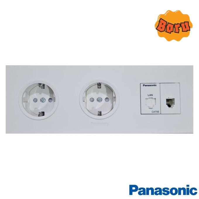 BORU PANASONIC STOP KONTAK+STOP KONTAK+DATA+TELEPON STYLE-E PUTIH