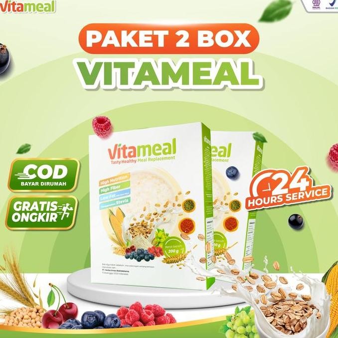 

[Paket 2 Box] Vitameal Makanan Instan Sereal Granola Oat untuk Sarapan Cereal Food