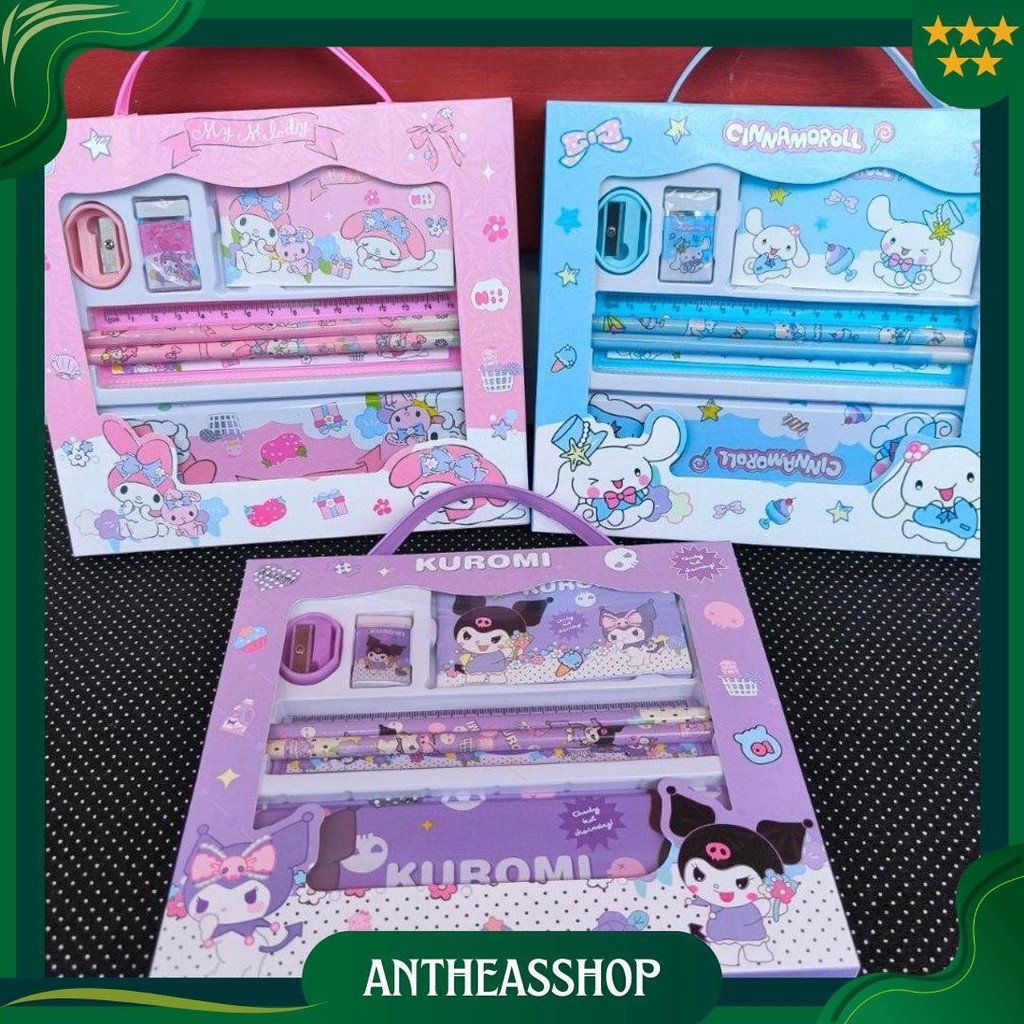 

Sanrio Alat Tulis Kotak Pensil Anak Set Kuromi My Melody Cinnamoroll Labubu Stationery Anak Sekolah Ori