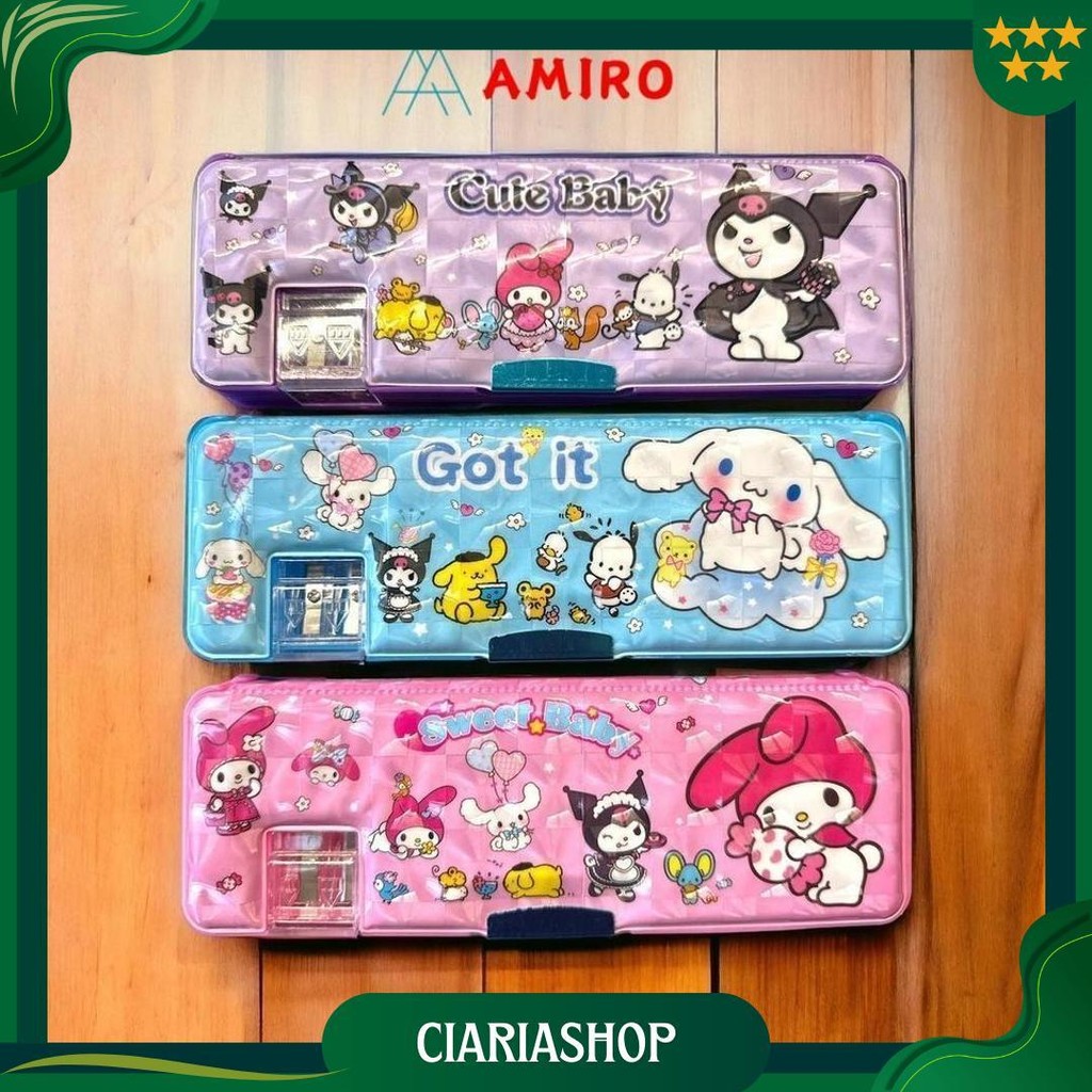 

Kotak Pensil Magnet Karakter 2 Sisi / Tempat Pensil Magnet Karakter Dengan Rautan Mini / Pensil Case Sanrio Kuromi Melody Cod