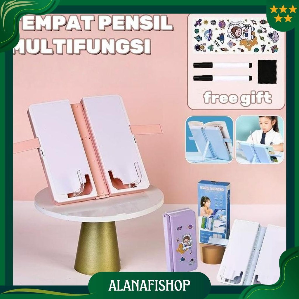 

Carat Tempat Pensil 2In1 Multifungsi Dengan Tatakan Buku Dan Papan Tulis Praktis/Pencil Case Book Holder Portable/Kotak Pensil Lipat Tempat Penyimpanan Alat Tulis Sale