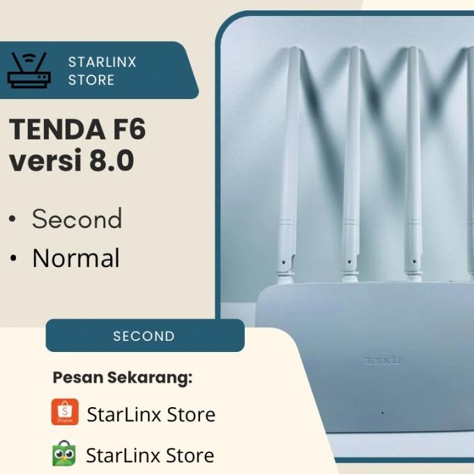 300M Wireless Router Tenda Bekas F6 V8 (English Firmware Version) Co