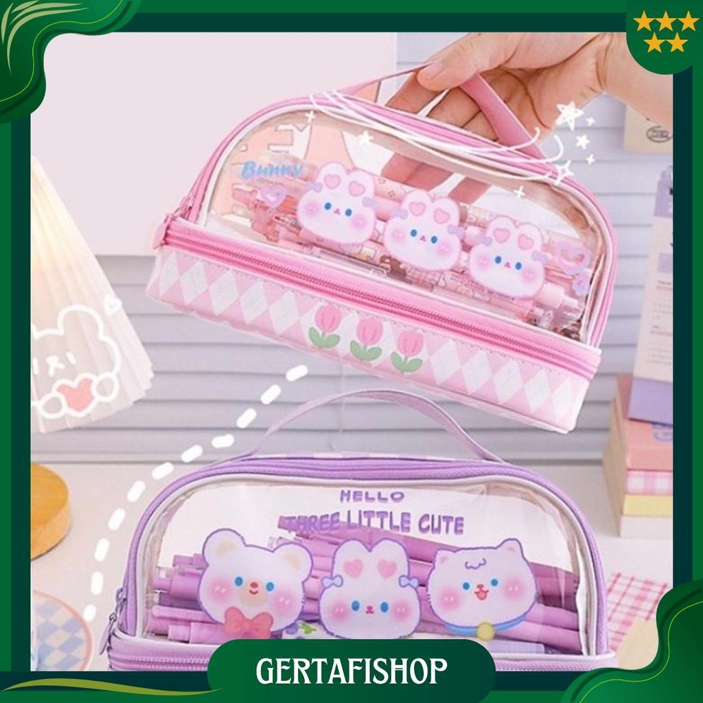 

Tempat Pensil Besar,Transparan Pvc Pencil Case, Tas Pensil Murid Lucu,Kotak Pensil Anak Esthetis Sale