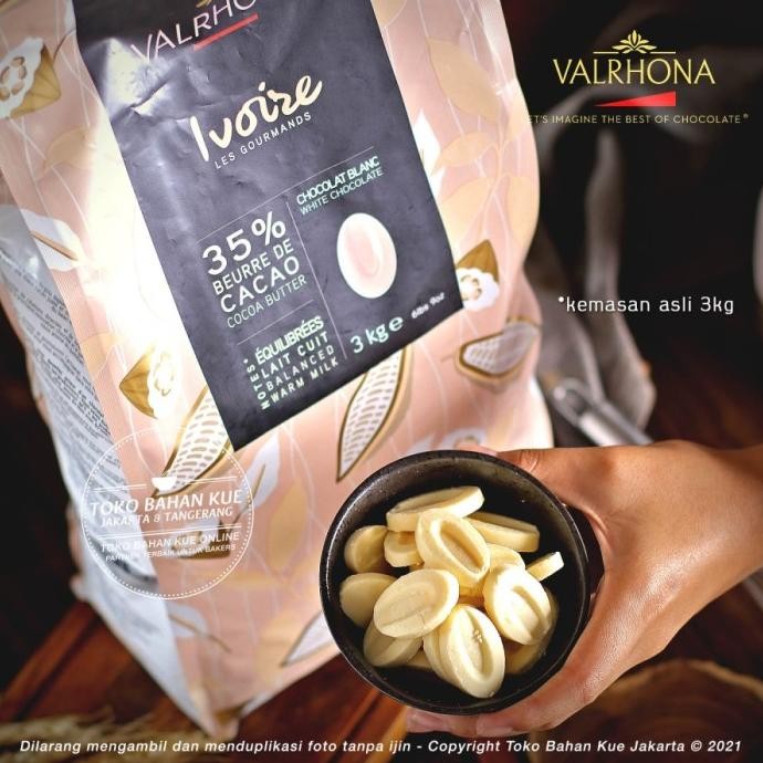 

Murah Valrhona Ivoire 35% 250Gr White Chocolate Couverture Cokelat Putih