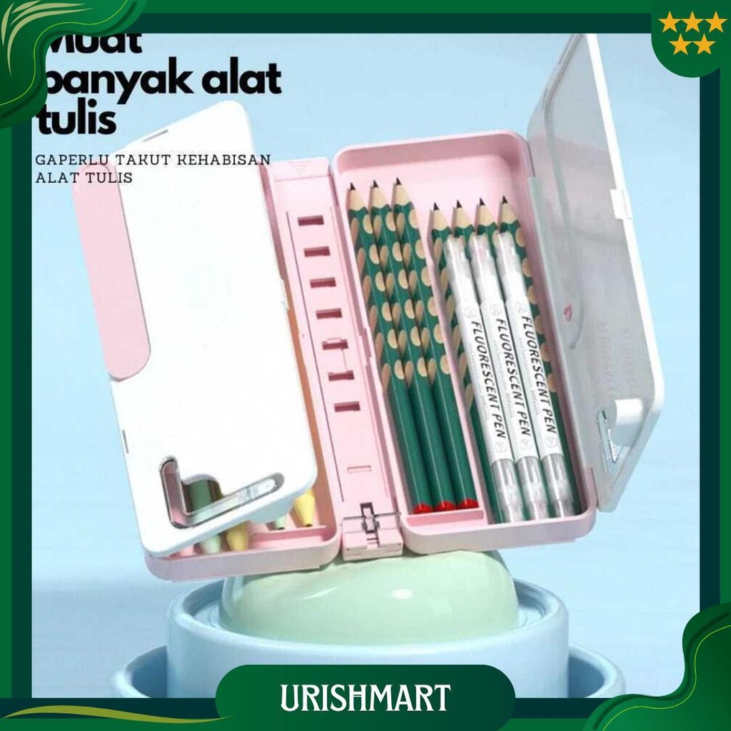 

( Mia ) K002 Kotak Pensil Lipat Multifungsi Dengan Papan Tulis Dan Tatakan Buku / Tempat Pensil Serbaguna / Kotak Pensil Anak Sekolah Tk Sd Promo 4.4