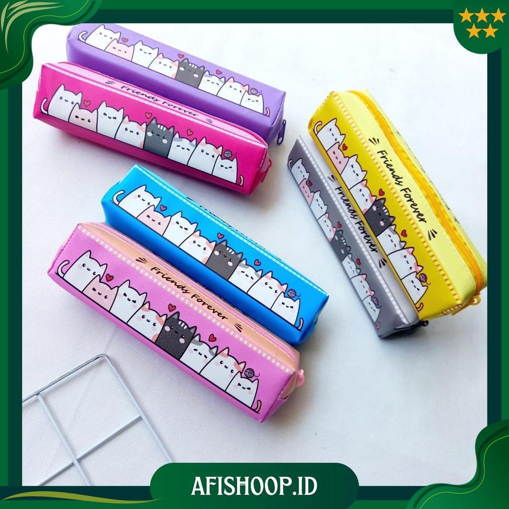 

Kotak Pensil Zipper Kartun Tempat Pensil Karakter Cat Friends Forever Ori