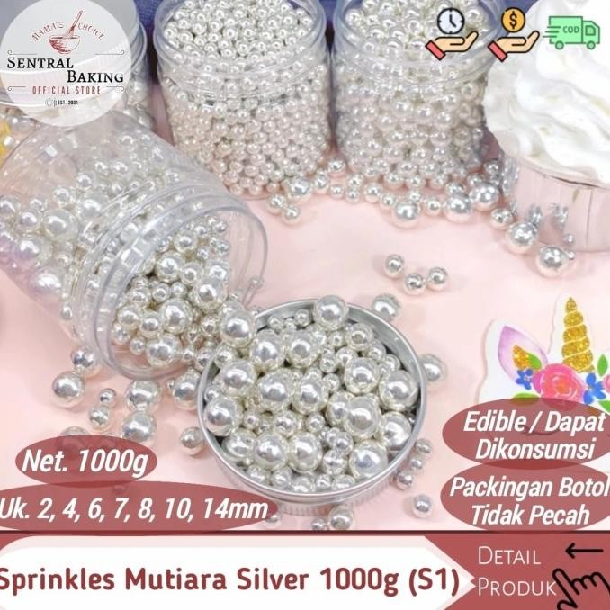 

Sale Sprinkle Kue Mutiara Silver Perak 1000Gr (S1)/ Springkel Springkle Kue