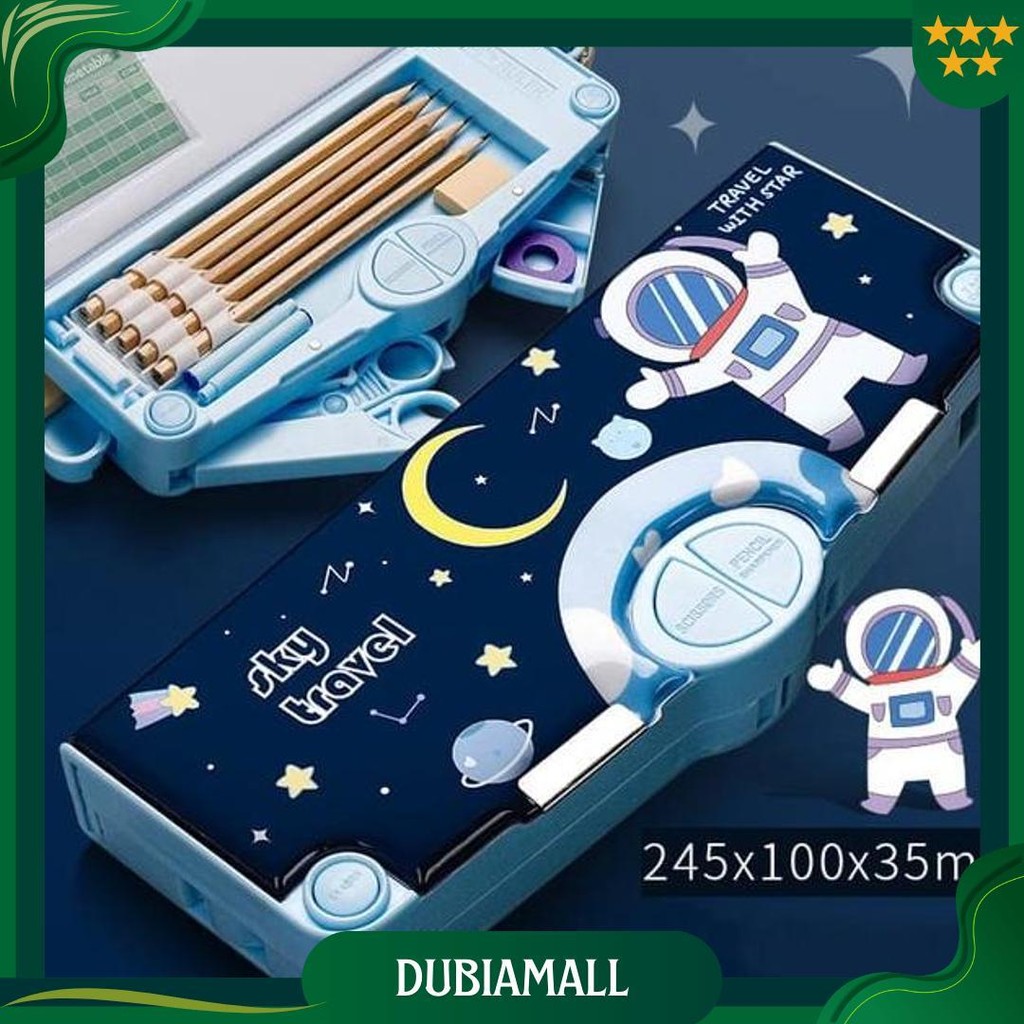 

Kotak Pensil Mekanik Anak Sekolah Mekanik Multifungsi Serbaguna Fullset Penggaris Gunting Original Promo