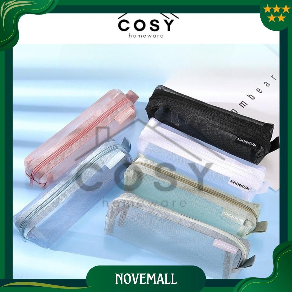 

Cosy Kotak Pensil Nylon Transparan / Tempat Stationery Jaring Resleting Estetik Banyak Warna / Tempat Pena Pensil Korea Pouch Serbaguna / Pouch Stationery Simple Lucu / Tas Kosmestik / Tas Penyimpanan Ori