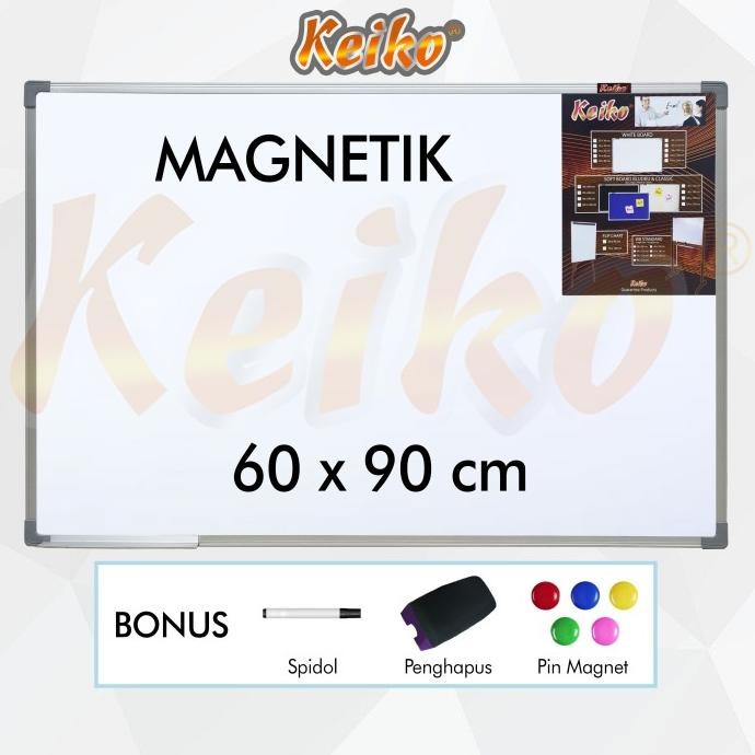 

Papan Tulis Whiteboard Gantung Magnet Single Face Keiko 60 x 90 cm BIN