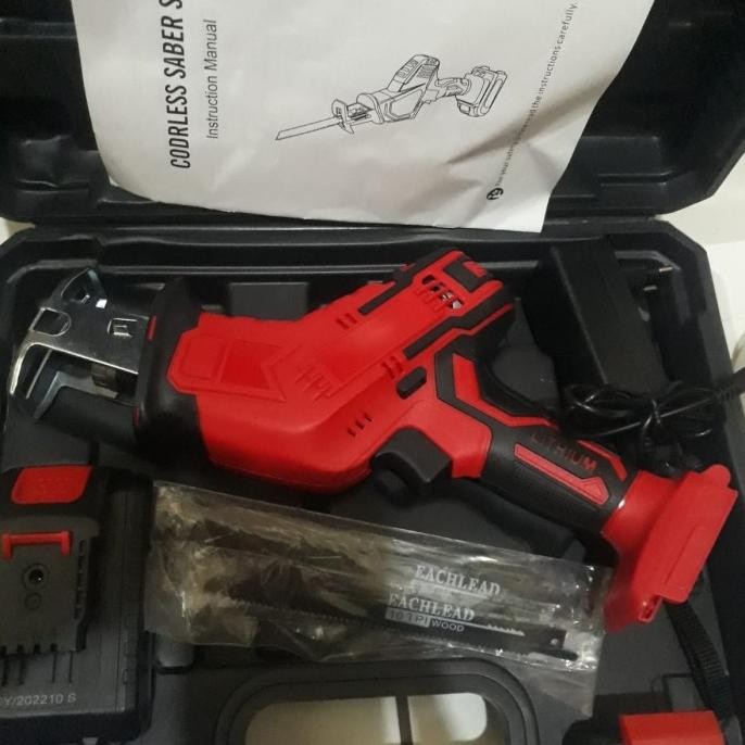 Murah Mesin Reciprocating Saw Cordless Gergaji Kayu Besi Alat Pemotong Kayu Lithium