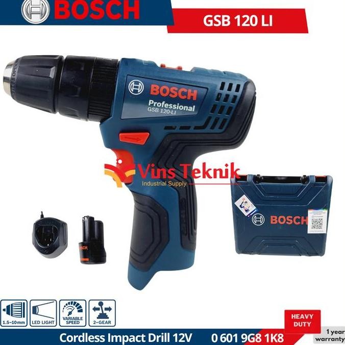Grosir Bosch Gsb 120 Li Mesin Bor Baterai Cordless Impact Drill 12V Gsb120Li + X-Line 35 Pcs