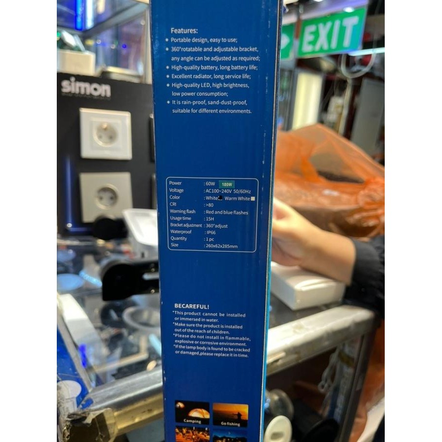 Grosir Lampu Emergency Portable 100W Hitato