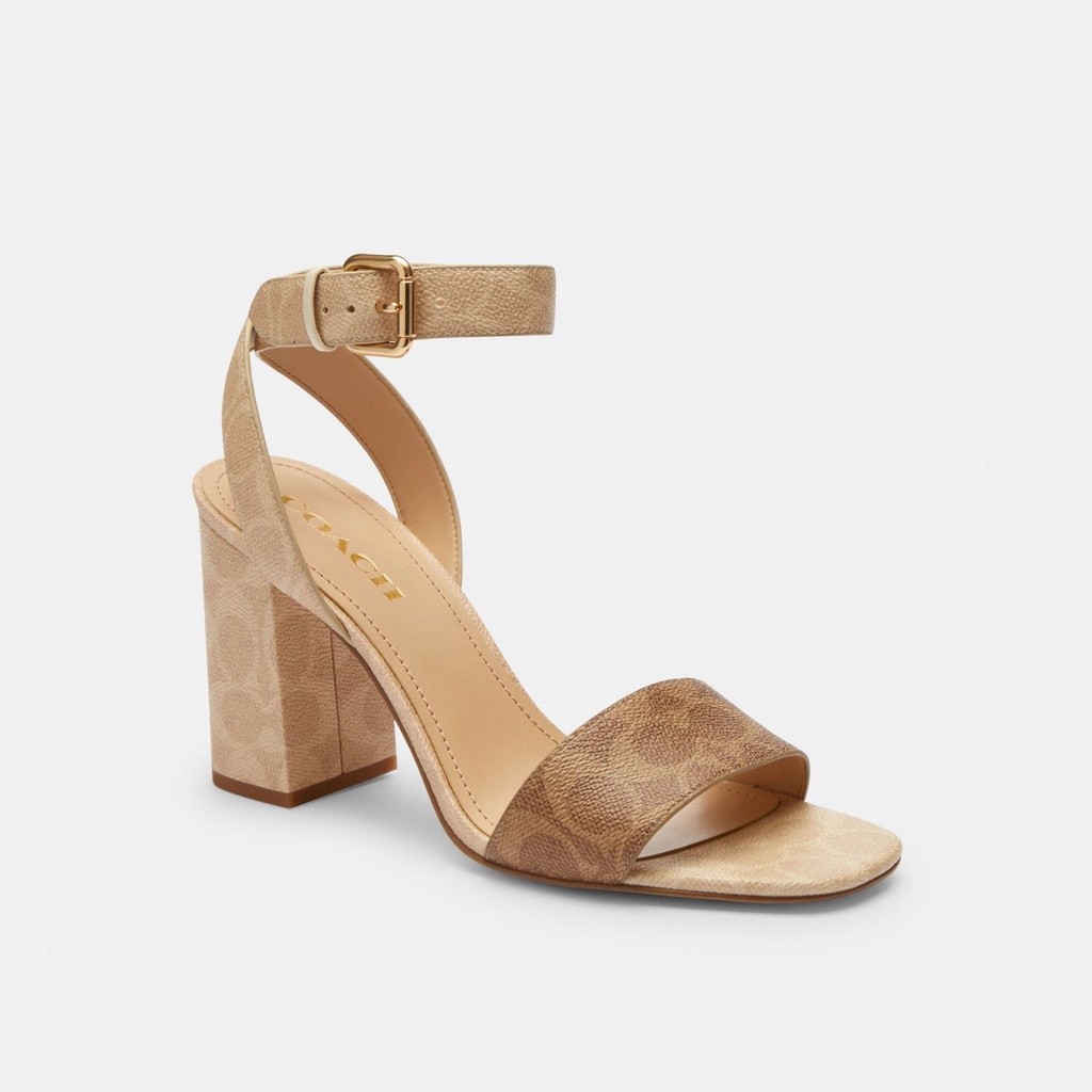 Coach Shelby Sandal In Signature Canvas - Sandal Heels Wanita