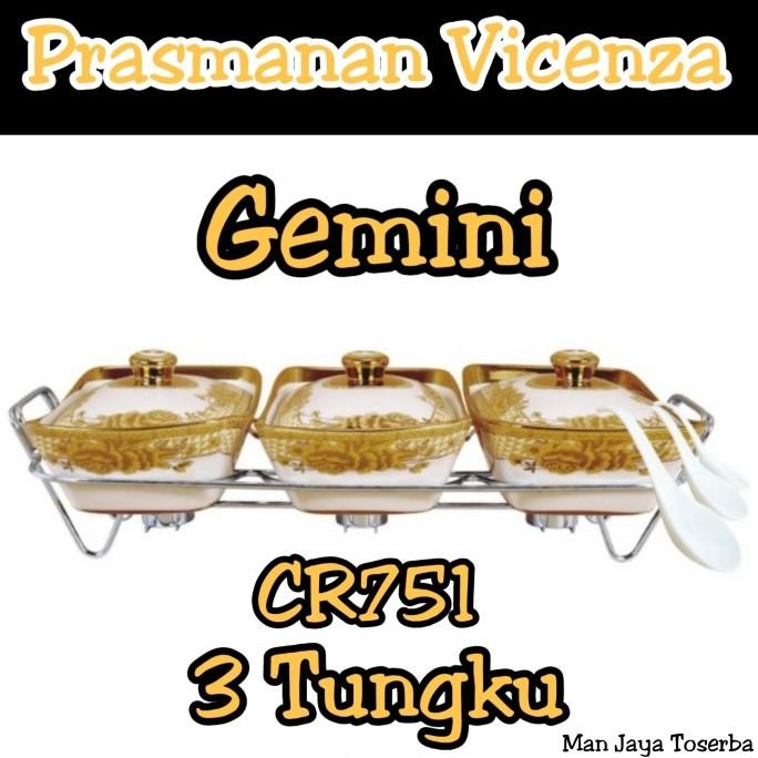 Wadah Saji Vicenza Gemini CR751 / Prasmanan Vicenza 3 Tungku Gemini