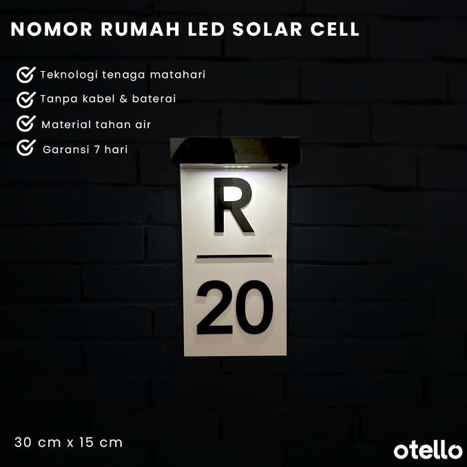 Grosir Nomor Rumah Acrylic Led Solar Cell Tahan Air Tanpa Baterai Tanpa Kabel Papan Rumah Akrilik Te
