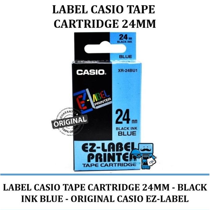 

Label Casio Tape Cartridge 24Mm Black Ink Blue - Original Casio Co