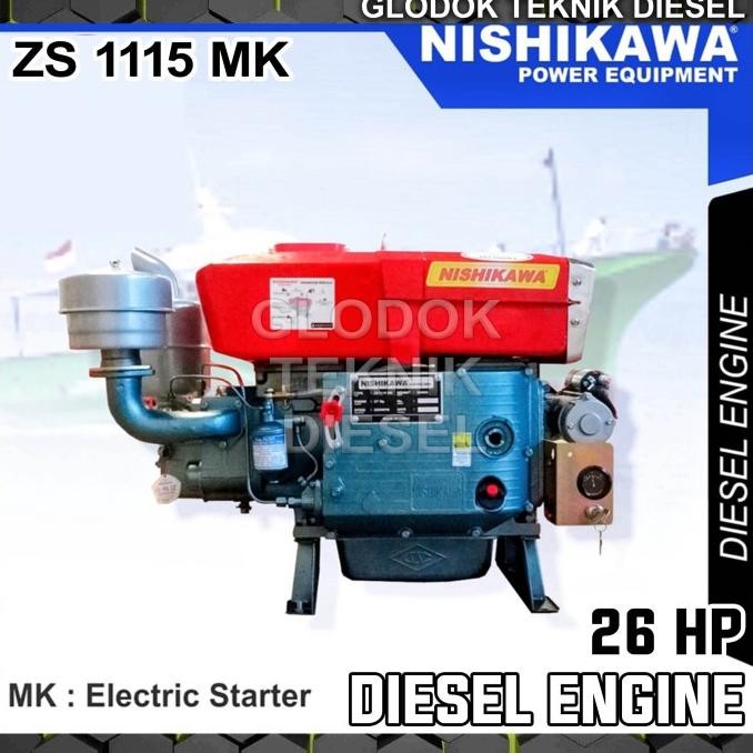 Nishikawa Mesin Penggerak Solar Engine Diesel 26 Hp Zs 1115 Mk Starter New Stok