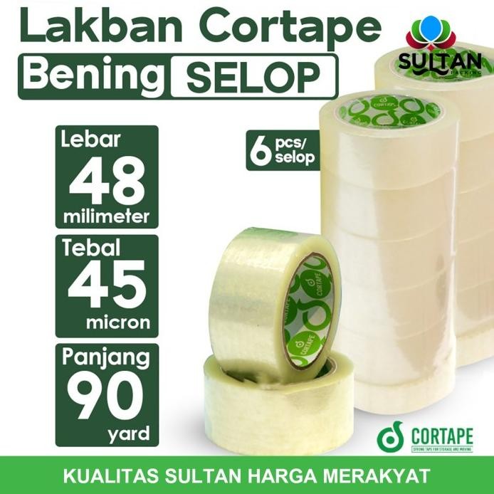 

Lakban Cortape Bening 48 mm x 90 yard Setara Daimaru Satu Selop murah