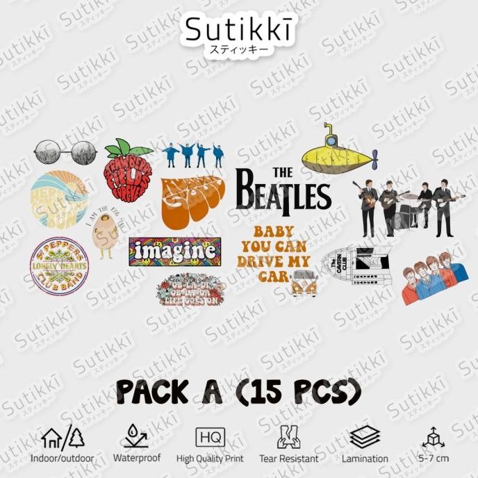 

Sticker Pack The Beatles Musik John lennon TheBeatles Stiker Laptop murah