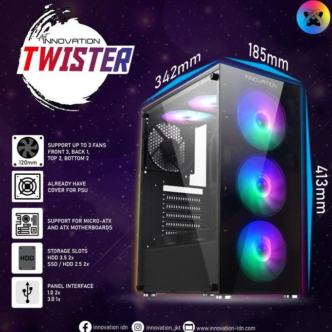 INNOVATION TWISTER CASING PC CASE + FREE FAN RING RGB