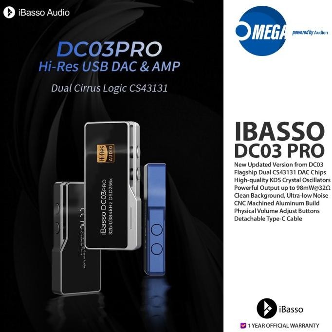 TERBARU IBASSO DC03 PRO Dual CS43131 USB Type-C 3.5mm Portable Dongle DAC/AMP