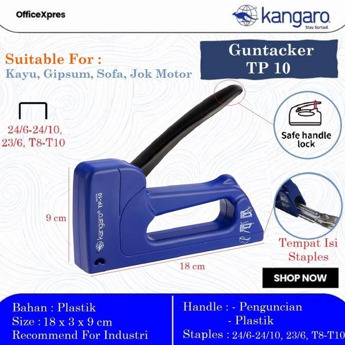 

Stapler Tembak Gun Tacker / Guntacker Kangaro TP 10 murah