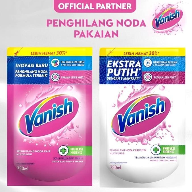 Vanish Pink / White 750 ml Penghilang Noda Pakaian Pemutih Cair 750ml murah