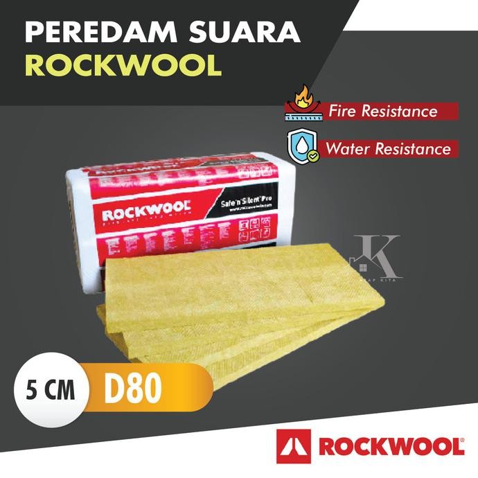 Rockwool D80 5Cm / Rockwool / Peredam Ruang /Busa Peredam / Glasswool Co