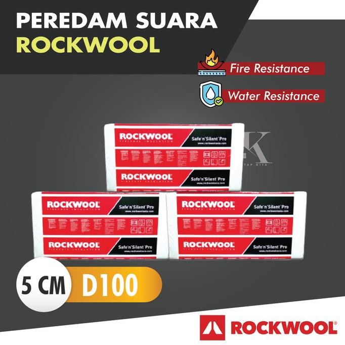 Rockwool D100 5Cm / Rockwool / Busa Peredam / Glasswol / Peredam Ruang Co