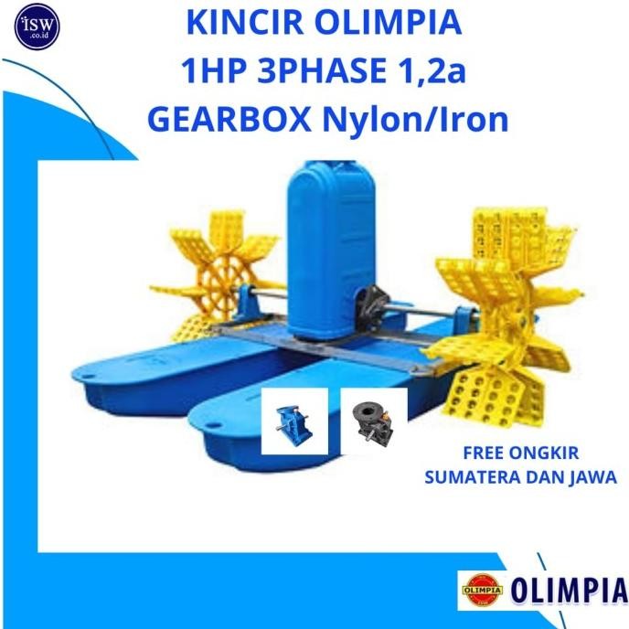 Free Ongkir | Kincir Tambak Olimpia 1Hp 3Phase 1,2A Gearbox Nylon/Iron New Stok