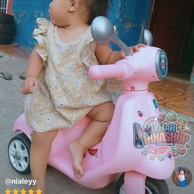 Murah Mainan Anak Vespa Foot To Floor F-105 Fiorino Pmb Mainan Musik Motor Plastik Toys