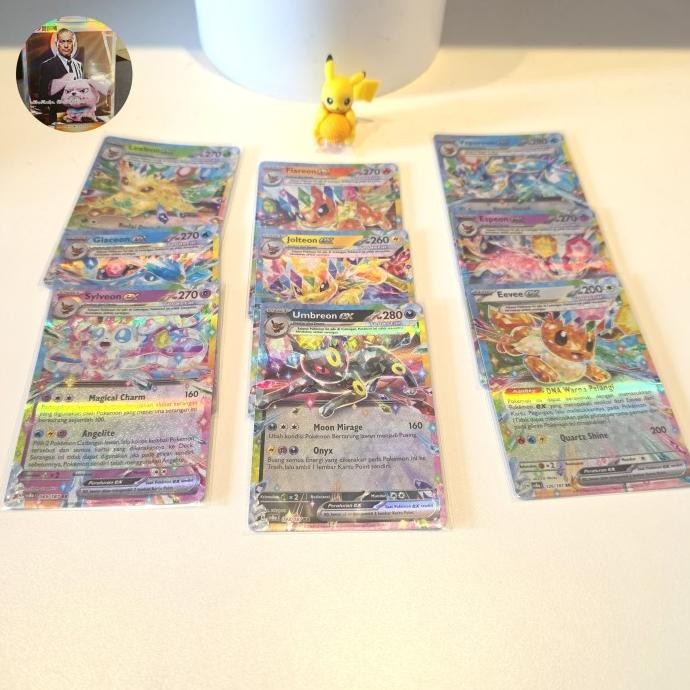 Promo Eevolution Set 9 Kartu Sv8A Ex Rr Umbreon Sylveon Eevee Leafeon Flareon Vaporeon Glaceon Jolte