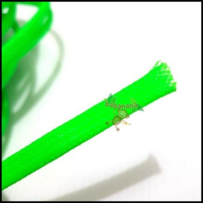 Pembungkus Kabel 10 Mm Hijau Cable Sleeve Braided Nylon