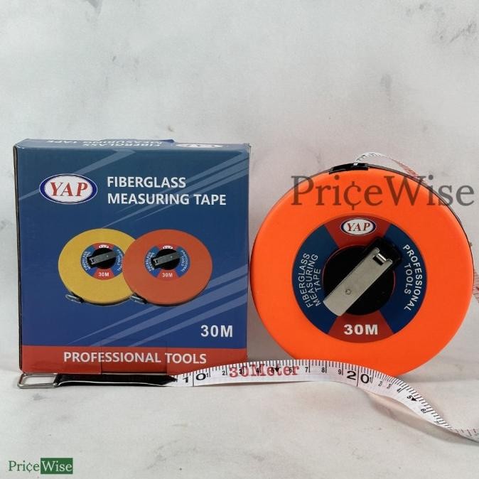 =====] Meteran Gulung Kain 30 m YAP / Fiberglass Measuring Tape / Roll Meter Pengukur Jalan Fiber