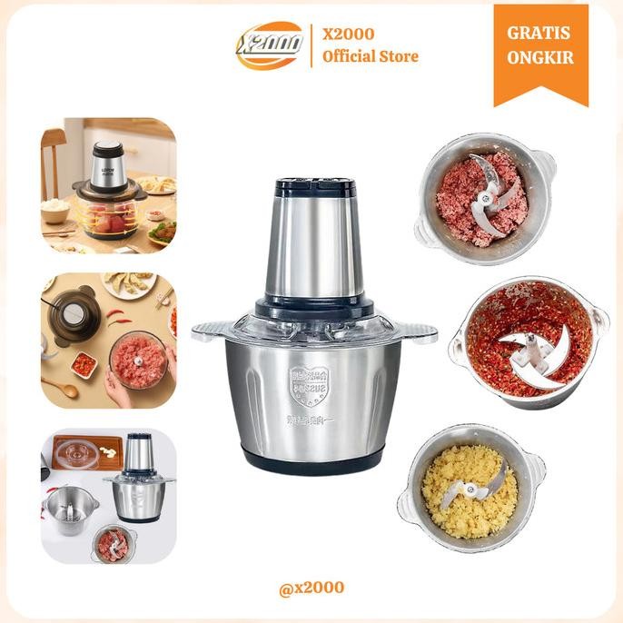 blender x2000 Penggiling daging dan bumbu stainless steel 250w